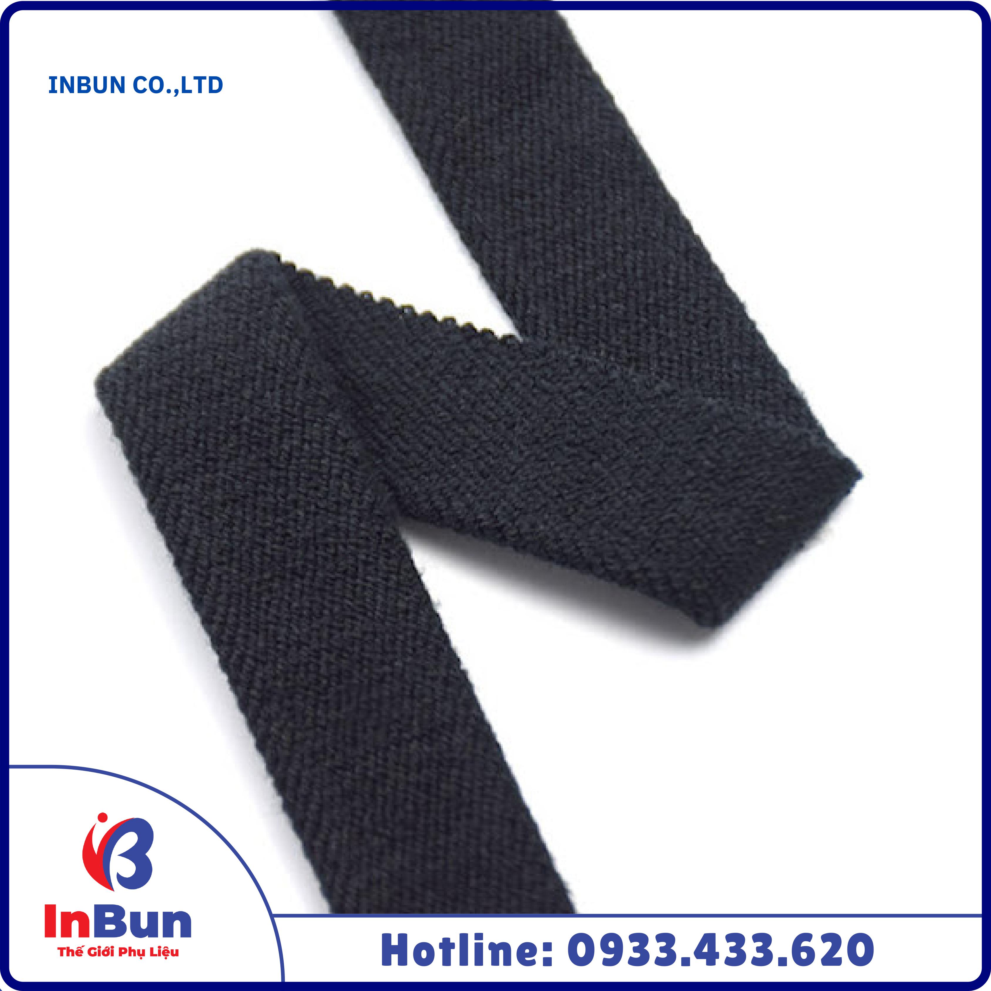 BLACK HERRINGBONE ELASTIC WEBBING STRAP